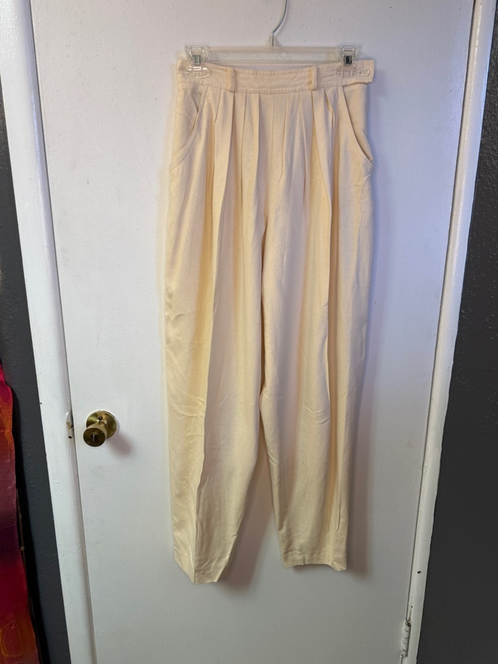 Vintage Liz Claiborne Cream 100% Silk Trousers